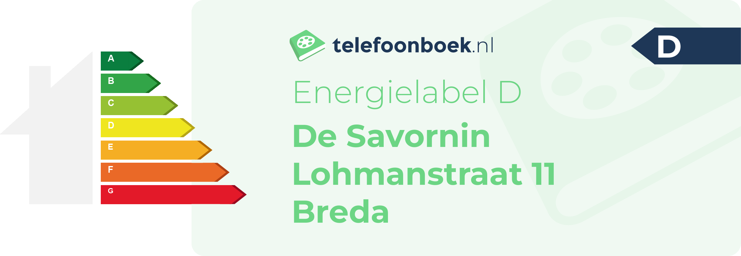 Energielabel De Savornin Lohmanstraat 11 Breda