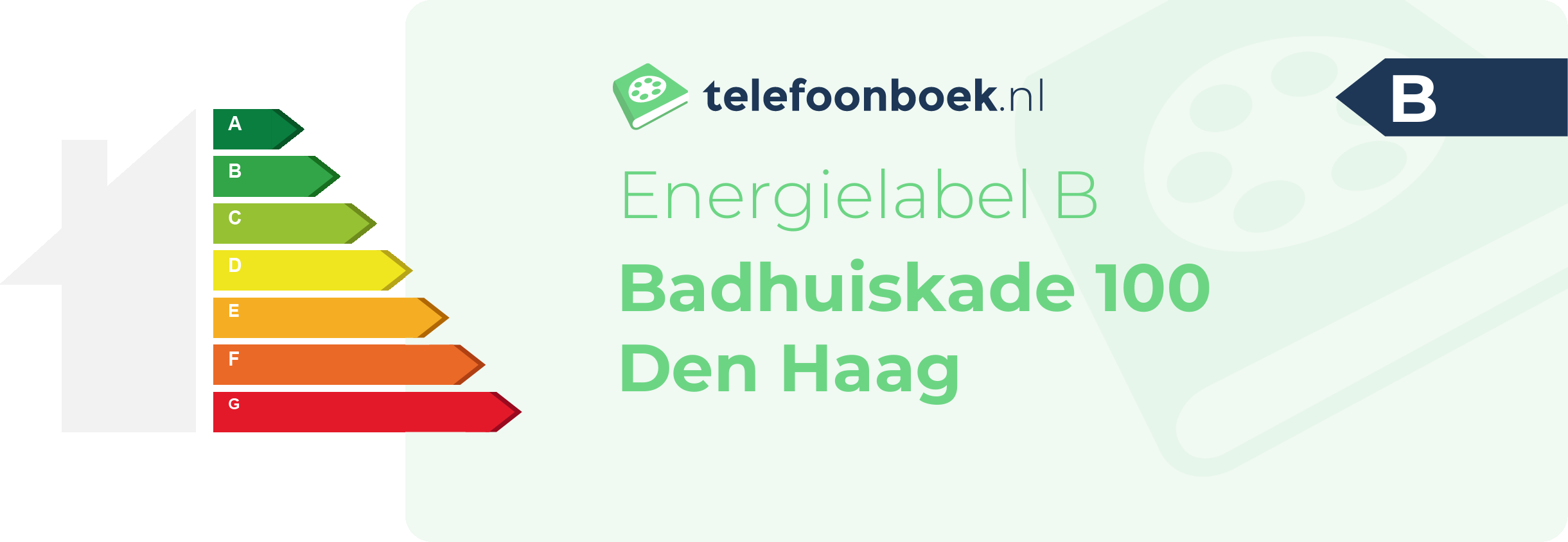 Energielabel Badhuiskade 100 Den Haag