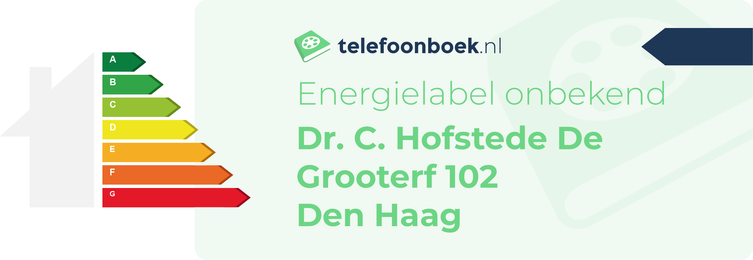 Energielabel Dr. C. Hofstede De Grooterf 102 Den Haag