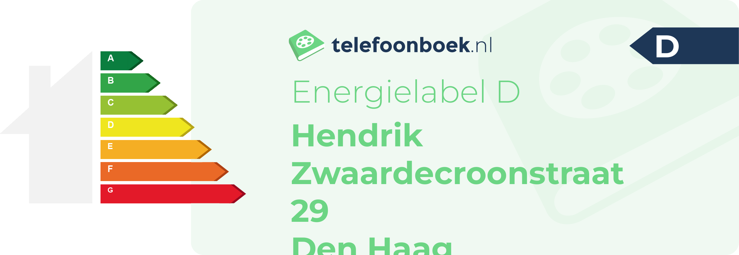 Energielabel Hendrik Zwaardecroonstraat 29 Den Haag