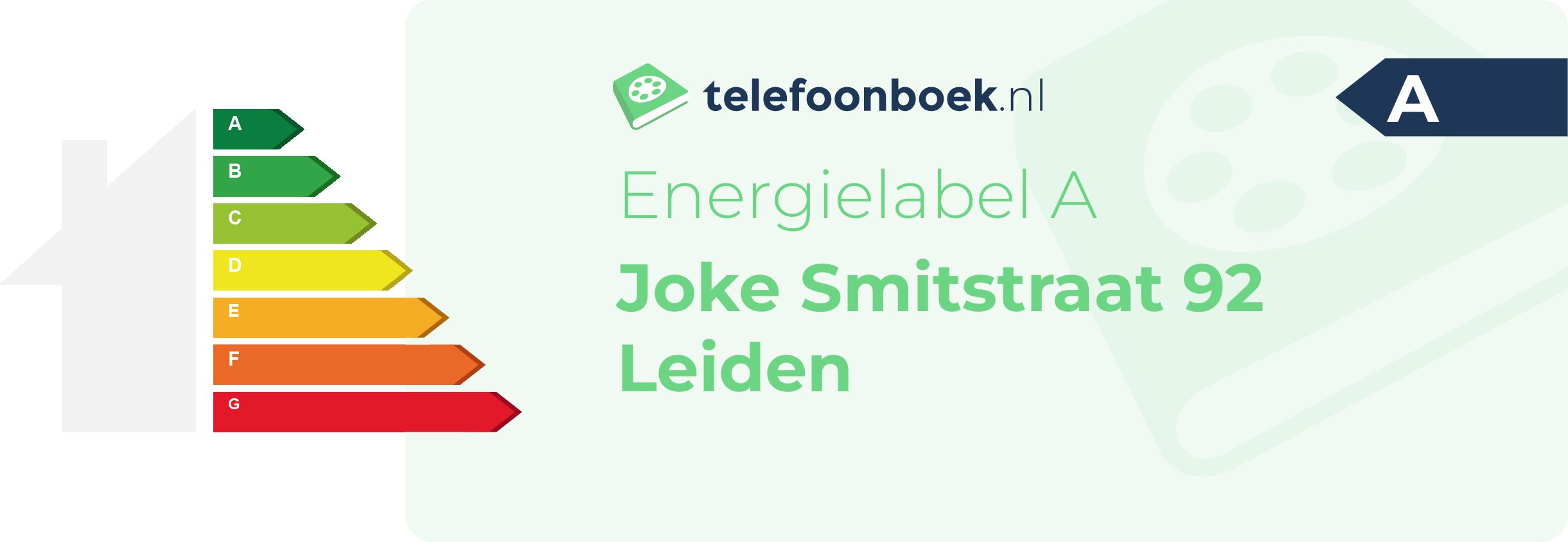Energielabel Joke Smitstraat 92 Leiden