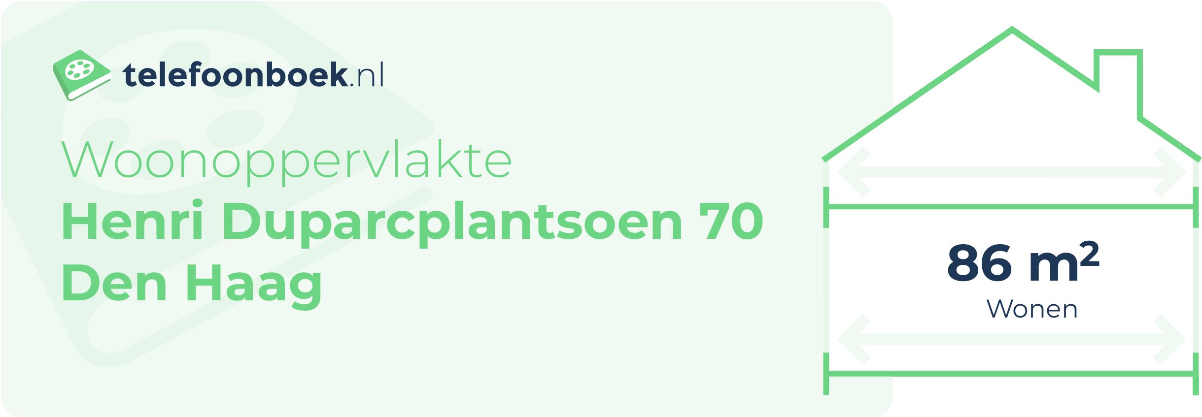 Woonoppervlakte Henri Duparcplantsoen 70 Den Haag