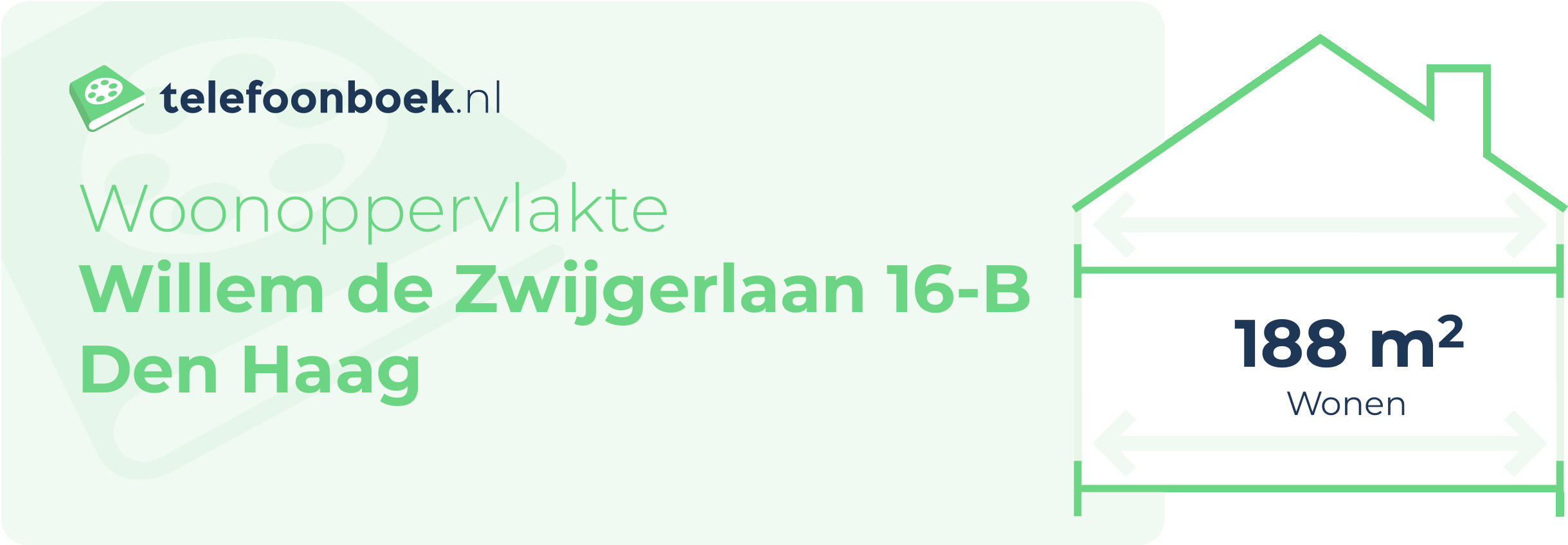 Woonoppervlakte Willem De Zwijgerlaan 16-B Den Haag
