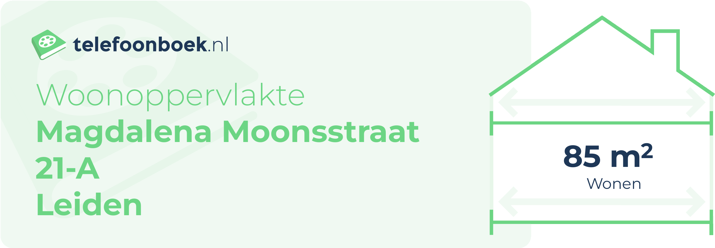 Woonoppervlakte Magdalena Moonsstraat 21-A Leiden
