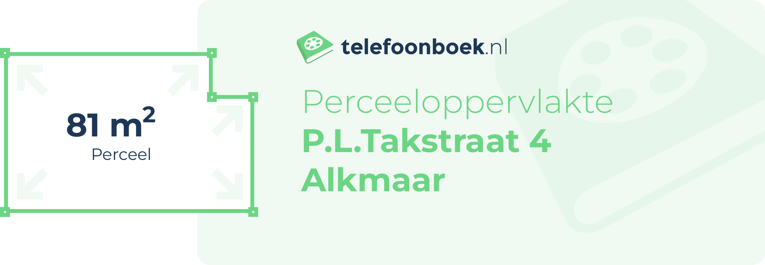 Perceeloppervlakte P.L.Takstraat 4 Alkmaar