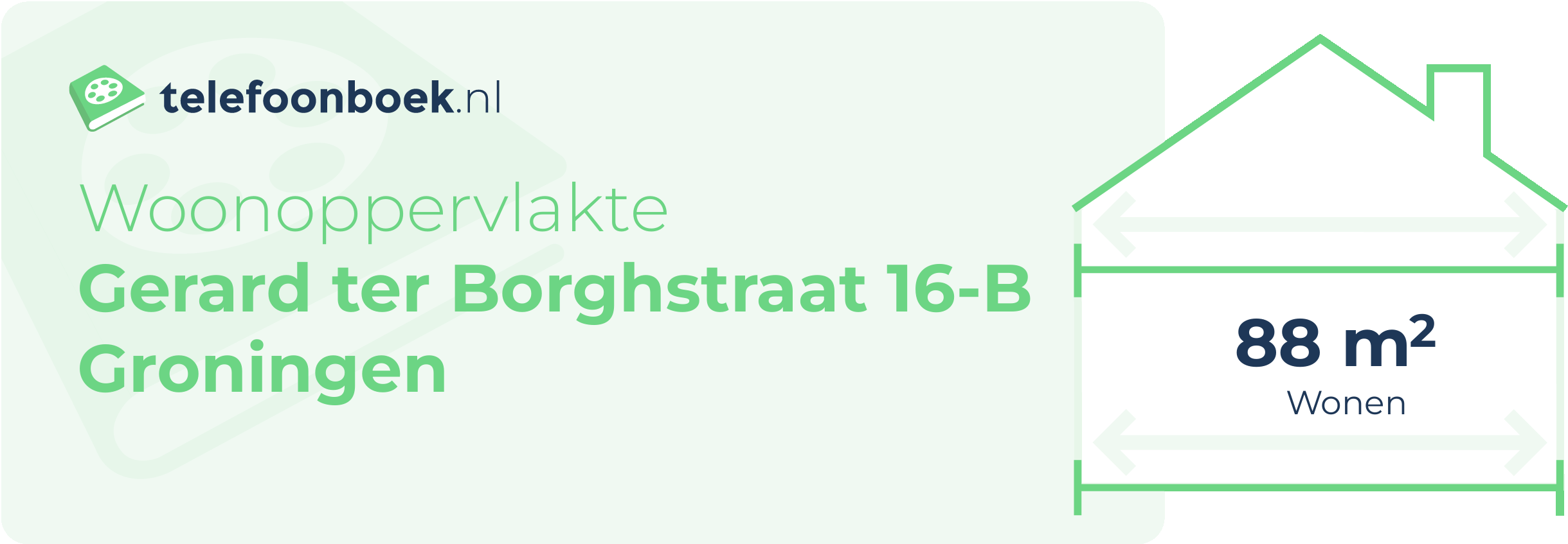 Woonoppervlakte Gerard Ter Borghstraat 16-B Groningen