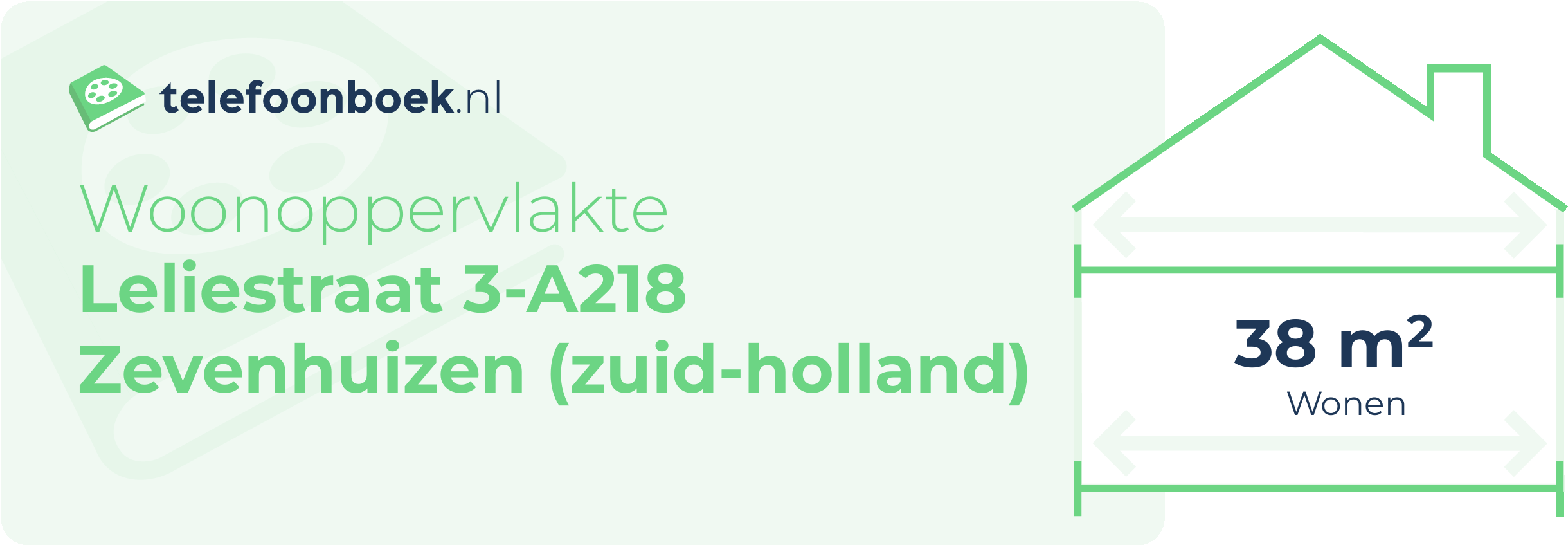 Woonoppervlakte Leliestraat 3-A218 Zevenhuizen (Zuid-Holland)